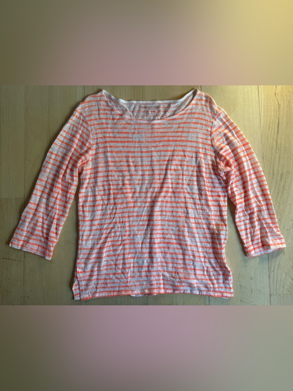 Majestic Filatures Striped Slub Linen Jersey Top